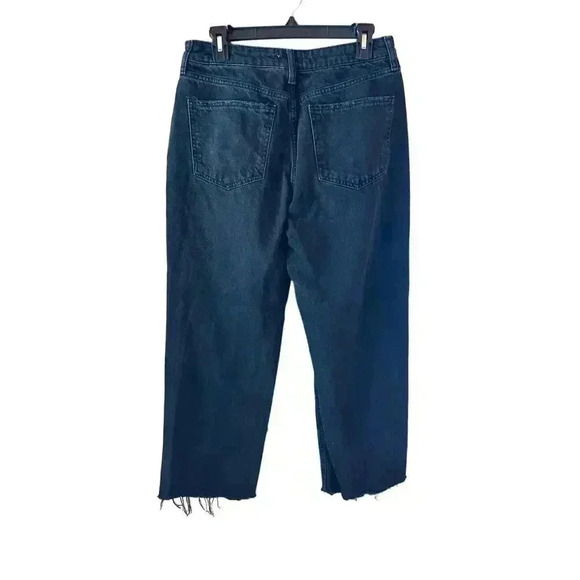 Forever 21 Distressed Ripped Straight Leg Mom Fit High Rise Black Jeans Size 27 - Picture 2 of 6